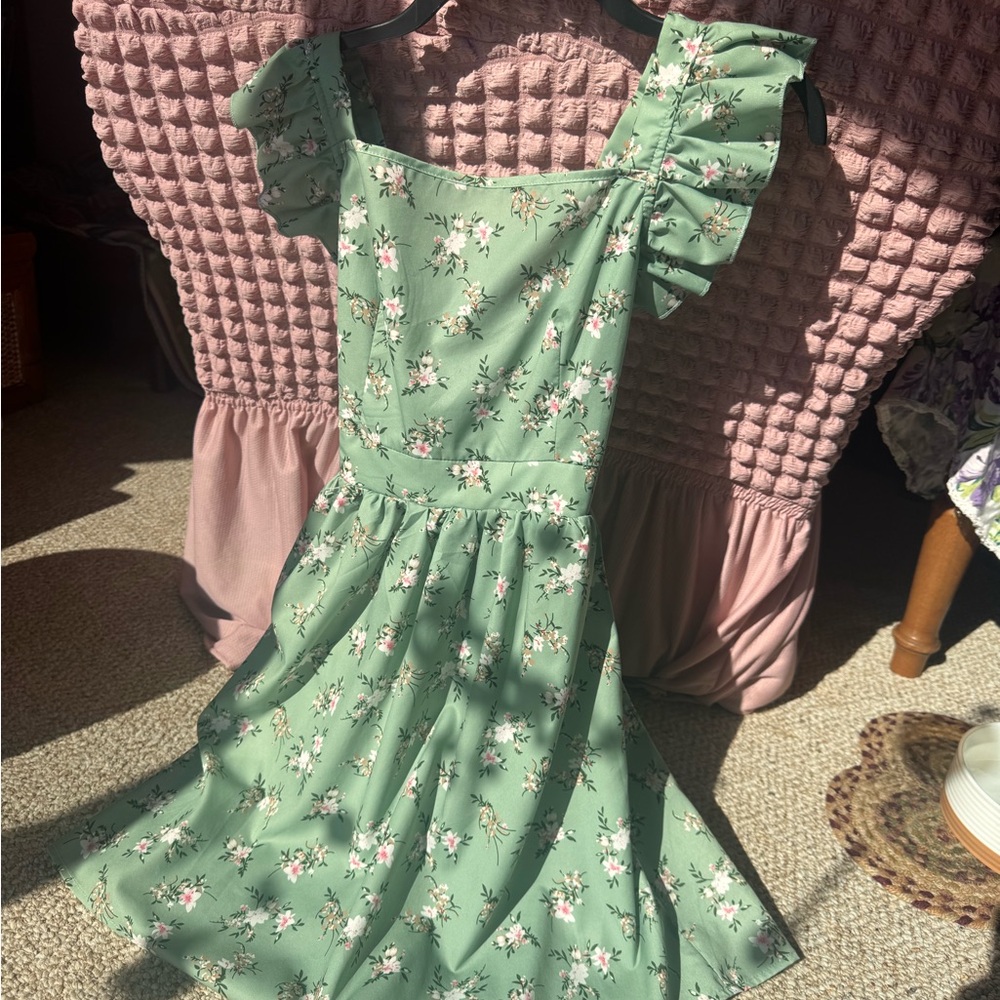 Floral Green Dress